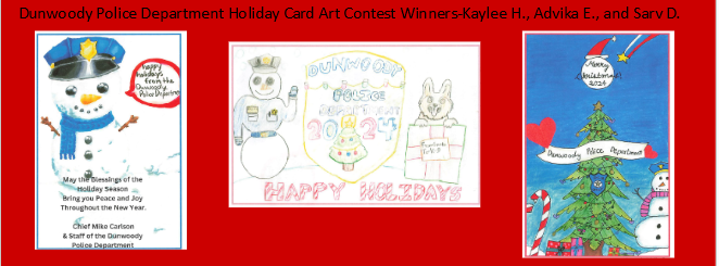 Dunwoody Police Department Holiday Card Contest Winners