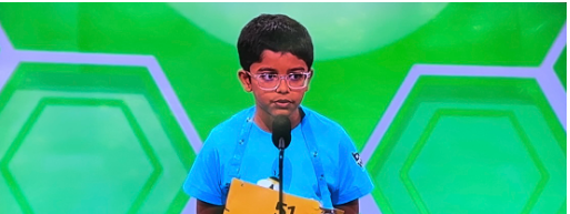 Sarv in the National Spelling Bee competition.
