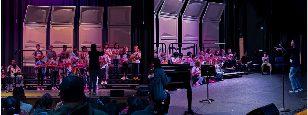 Choir performing with ukulele